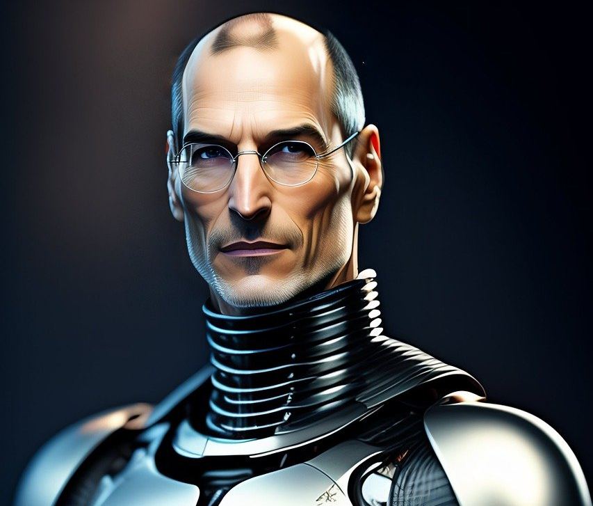 Steve Jobs egy MI képalkotó robot nézópontjából - illusztráció - kép: Pixabay